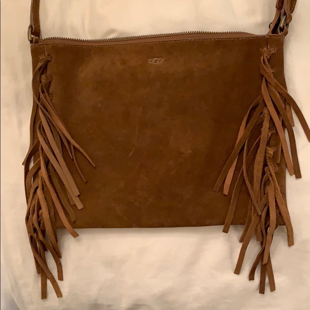 UGG SUEDE FRINGE CROSSBODY